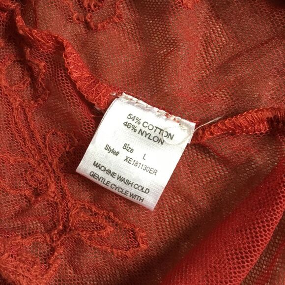 Lagenlook witchy dark orange/red cover up duster embroidered all over pattern - Picture 6 of 6